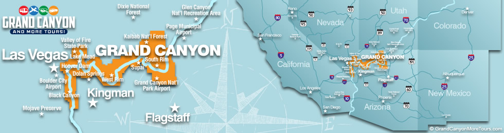 Tour Map of the Grand Canyon and Southwest United States